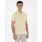 Pierre Cardin Erkek Açık Sarı Slim Fit Kıvrılmaz Polo Yaka Basic Tişört 50302561-VR004 - XL