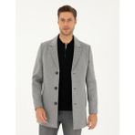 Pierre Cardin Erkek Antrasit Ekstra Slim Fit Yün Karışımlı Kaşe Kaban 50297487-VR006 - 58