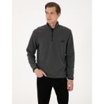 Pierre Cardin Erkek Antrasit Regular Fit Yarım Fermuarlı Polar Sweatshirt 50314056-VR006 - XL