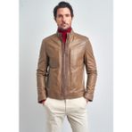 Pierre Cardin Erkek Bej Basic Cepli Deri Ceket - 52
