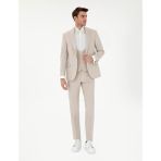 Pierre Cardin Erkek Bej Ex. Slim Fit Yelekli Smokin 50306221-VR011 - 46