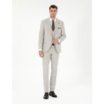 Pierre Cardin Erkek Bej Ex. Slim Fit Yelekli Takım Elbise 50303602-VR011 - 54