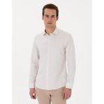 Pierre Cardin Erkek Bej Italyan Yaka Çizgili Uzun Kollu Gömlek 50306074-VR011 - 2XL