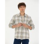 Pierre Cardin Erkek Bej Oversize Uzun Kollu Gömlek 50276542-VR011 - XS