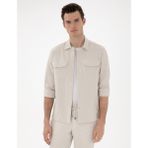 Pierre Cardin Erkek Bej Rahat Kalıp Uzun Kollu Gömlek 50304593-VR011