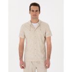 Pierre Cardin Erkek Bej Regular Fit Örme Gömlek 50302564-VR011