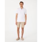 Pierre Cardin Erkek Bej Slim Fit Beli Lastikli Bağcıklı Dokuma Şort 50308148-VR011