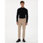 Pierre Cardin Erkek Bej Slim Fit Flanel Dokulu Kumaş Pantolon 50317639-VR011 - 48