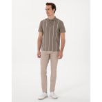 Pierre Cardin Erkek Bej Slim Fit Kanvas Pantolon 50308077-VR011 - 32