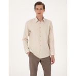 Pierre Cardin Erkek Bej Slim Fit Uzun Kollu Basic Gömlek 50316734-VR011 - 2XL