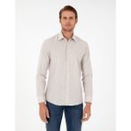 Pierre Cardin Erkek Bej Slim Fit Uzun Kollu Gömlek 50297468-VR011 - 2XL