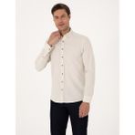 Pierre Cardin Erkek Bej Slim Fit Uzun Kollu Gömlek 50311562-VR011 - 2XL