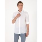 Pierre Cardin Erkek Beyaz %100 Keten Regular Fit Uzunkollu Gömlek 50303293-VR013