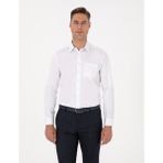 Pierre Cardin Erkek Beyaz %100 Pamuk Parlak Saten Regular Fit Uzun Kollu Basic Gömlek 50313177-VR013 - 2XL