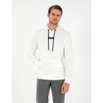 Pierre Cardin Erkek Beyaz 2 İplik Comfort Fit Kapüşonlu Sweatshirt 50290635-VR013 - 2XL