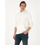 Pierre Cardin Erkek Beyaz 2 İplik Regular Fit Kapüşonlu Basic Sweatshirt 50314055-VR013 - M