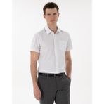Pierre Cardin Erkek Beyaz Basic Regular Fit Kısa Kollu Cepli Gömlek 50307003-VR013 - XL