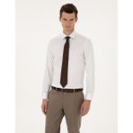 Pierre Cardin Erkek Beyaz Likralı Kolay Ütülenebilir Ex. Slim Fit Basic Gömlek 50313178-VR013 - 3XL