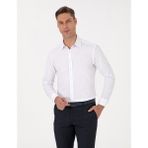Pierre Cardin Erkek Beyaz Regular Fit Armürlü Uzun Kollu Gömlek 50312180-VR013