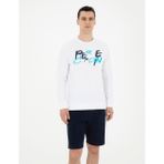 Pierre Cardin Erkek Beyaz Regular Fit Sweatshirt 50285538-VR013 - 2XL