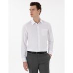 Pierre Cardin Erkek Beyaz Regular Fit Uzun Kollu Basic Cepli Gömlek 50303280-VR013