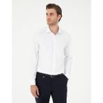 Pierre Cardin Erkek Beyaz Slim Fit Armürlü Uzun Kollu Gömlek 50296573-VR013