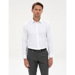 Pierre Cardin Erkek Beyaz Slim Fit Çizgi Dokulu Uzun Kollu Gömlek 50312340-VR013 - 2XL
