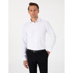 Pierre Cardin Erkek Beyaz Slim Fit Uzun Kollu Armürlü Gömlek 50307108-VR013