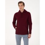Pierre Cardin Erkek Bordo 2 İplik Regular Fit Kapüşonlu Basic Sweatshirt 50314055-VR014 - 3XL