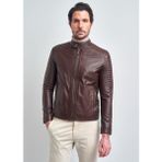 Pierre Cardin Erkek Bordo Motorcu Deri Ceket - 50