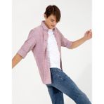 Pierre Cardin Erkek Bordo Slim Fit Keten Görünümlü Gömlek 50252491-VR014