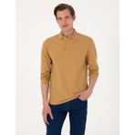 Pierre Cardin Erkek Camel Slim Fit Kıvrılmaz Polo Yaka Basic Pike Sweatshirt 50314048-VR015 - 2XL