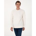 Pierre Cardin Erkek Ekru 2 Iplik Regular Fit Bisiklet Yaka Basic Sweatshirt 50314054-VR019 - XL