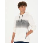 Pierre Cardin Erkek Ekru 2 İplik Regular Fit Kapüşonlu Sweatshirt 50272827-VR019 - M