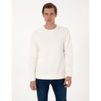 Pierre Cardin Erkek Ekru 3 Iplik Regular Fit Bisiklet Yaka Basic Sweatshirt 50314978-VR019 - 2XL