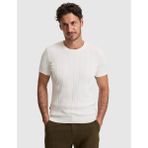Pierre Cardin Erkek Ekru Slim Fit %100 Pamuk Bisiklet Yaka Triko Tişört 50325064-VR019 - 3XL