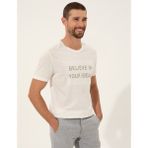 Pierre Cardin Erkek Ekru Slim Fit Bisiklet Yaka Tişört 50249350-VR019 - XL