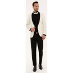 Pierre Cardin Erkek Ekru Yelekli Damatlık Smokin 50226688-VR019 - 6 Drop - 44