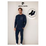 Pierre Cardin Erkek Giyim %100 Pamuklu Sıfır Yaka Eşofman Takımı (Çorap Hediye) L1.PC.6112.001