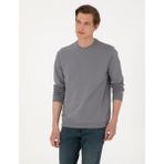 Pierre Cardin Erkek Gri 2 Iplik Regular Fit Bisiklet Yaka Basic Sweatshirt 50314054-VR024