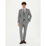 Pierre Cardin Erkek Gri Ex. Slim Fit Çizgili Takım Elbise 50273543-VR024 - 46 - 6 Drop