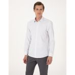 Pierre Cardin Erkek Gri Kareli Slim Fit Uzun Kollu Gömlek 50307263-VR024