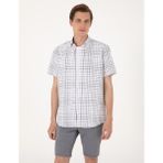 Pierre Cardin Erkek Gri Regular Fit Kısa Kollu Gömlek 50303387-VR024