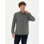 Pierre Cardin Erkek Gri Regular Fit Uzun Kollu Gömlek 50275625-VR024 - S