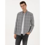 Pierre Cardin Erkek Gri Regular Fit Uzun Kollu Gömlek 50312371-VR024