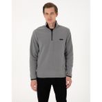 Pierre Cardin Erkek Gri Regular Fit Yarım Fermuarlı Polar Sweatshirt 50314056-VR024 - XL