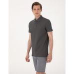 Pierre Cardin Erkek Gri Slim Fit %100 Pamuk Kıvrılmaz Amerikan Pike Polo Yaka Basic Tişört 50306154-VR024