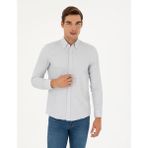 Pierre Cardin Erkek Gri Slim Fit Uzun Kollu Gömlek 50291042-VR024 - 3XL