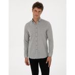 Pierre Cardin Erkek Gri Slim Fit Uzun Kollu Gömlek 50316768-VR024