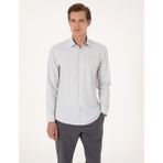 Pierre Cardin Erkek Haki Italyan Yaka Çizgili Uzun Kollu Gömlek 50306074-VR027 - S